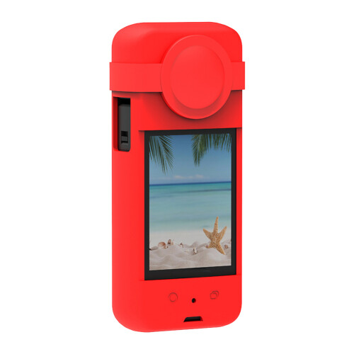 Silicone Case for X3 Panoramic Action Camera Dustproof Protective Anti-Drop Case(Red) 2
