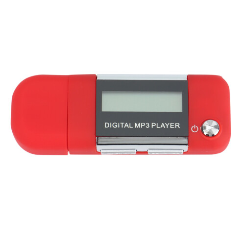 Mp3 Player 4GB U Disk Music Supports Replaceable AAA Battery, Recording (Red)