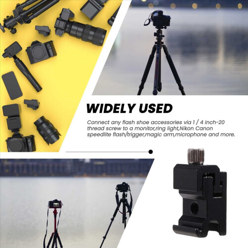 4 Pack Camera Combo Hot Shoe Mount Adapter Cold 1/4 Inch Flash For Dslr 2