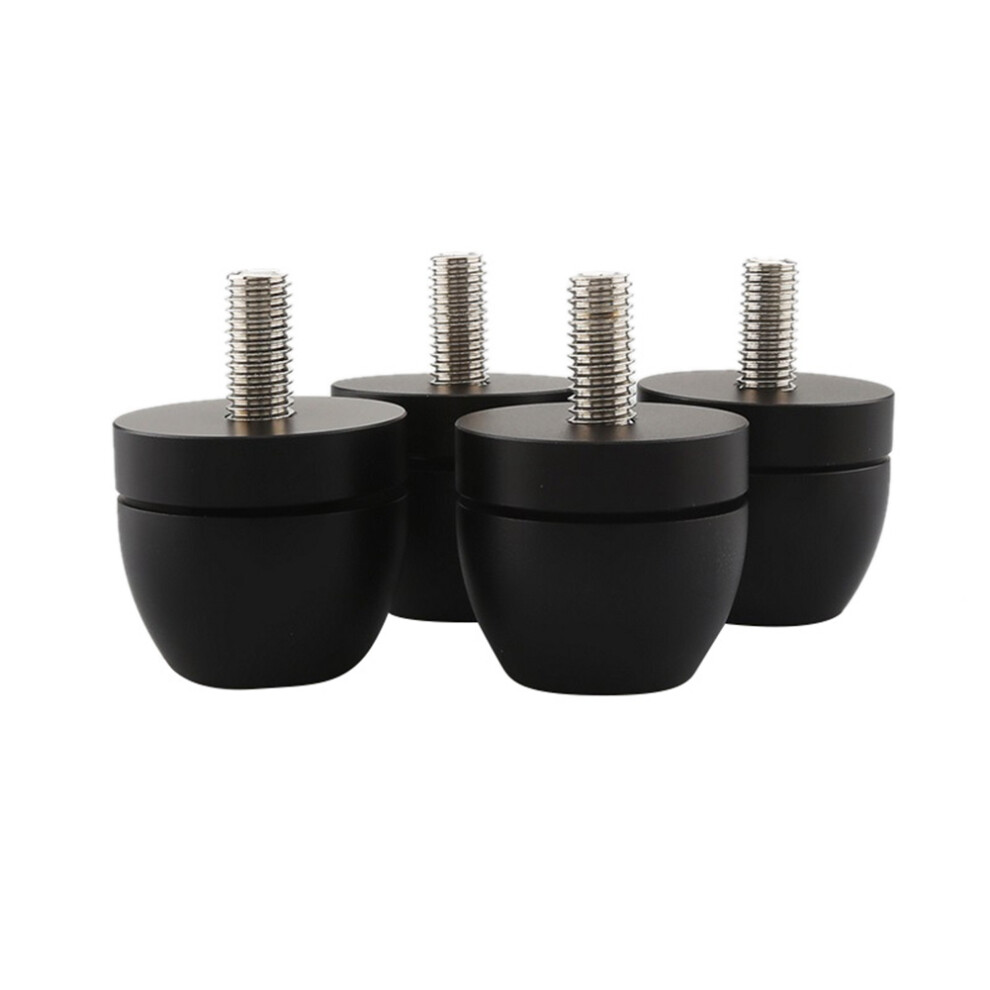 4Pcs Aluminum Shockproof Spike Pads Isolation Stand Feet Amplifier Speaker Player Subwoofer Suspension Foot Pad, Black 4853776859251