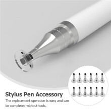 12Pcs Universal Tip Capacitive Stylus Touch Screen Pen Nibs Silicone Replacement Pencil for Tablet Mobile Phone