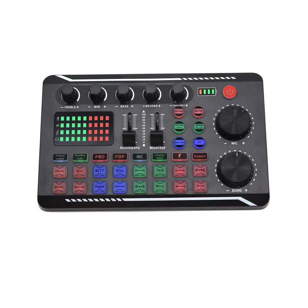 Sound Card Microphone Mixer Audio Mixing Console Amplifier Live Music Dj Equipment Black 4853776861582