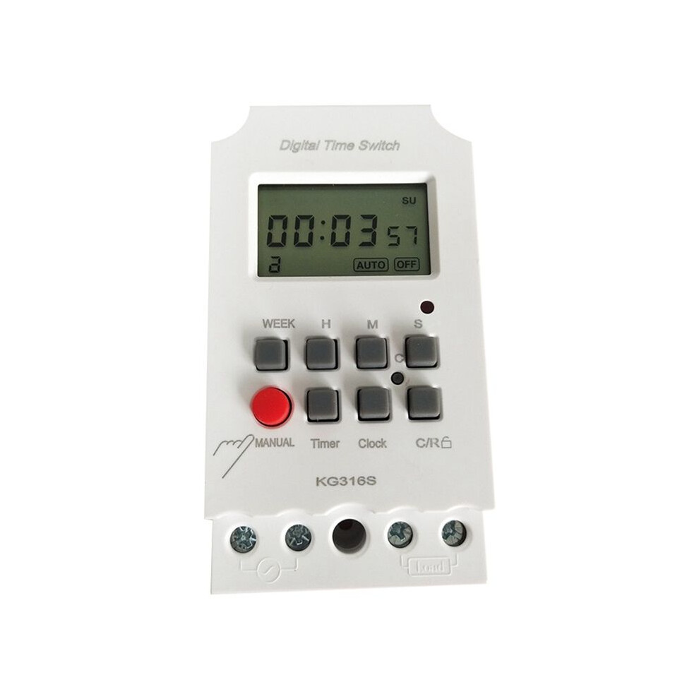 220Vac 25A Kg316s Digital 1 Second Timer Switch Automatic Electronic Programmable Power White 4853776870157