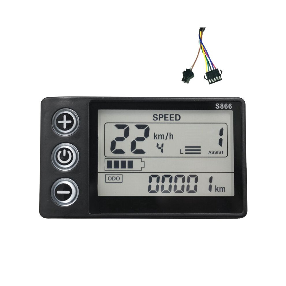 24V-60V S866 Controller Panel Dashboard Waterproof Electric Bike Lcd Display For E-Bike Scooter(Sm Plug) 4853776893989