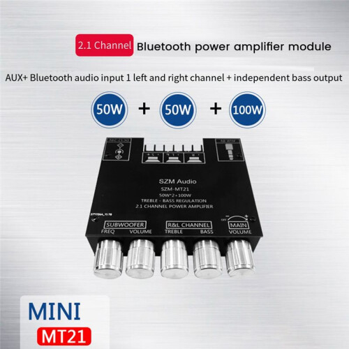 2.1 Channel Bluetooth Digital Power Amplifier Board Module High/ 50Wx2+100W High 2