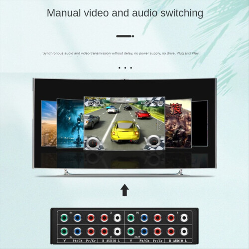 3 Channel 5 Ypbpr RGB Component AV Switcher in 1 Output