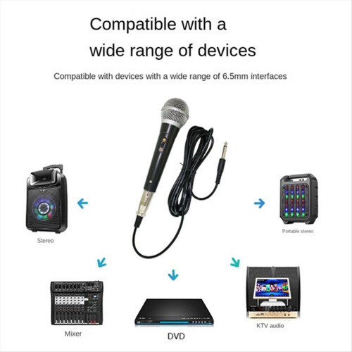 Handheld Professional Wired Dynamic Microphone Clear Voice Mic for Music Performance