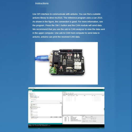 MCP2515 Can Bus Shield Expansion Board for CAN Automobile Communication Protocol Analysis Learning Module 2