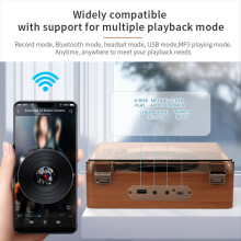 Retro CD Player Bluetooth 5.0 Rechargeable Built-in Speaker Portable Music USB HiFi with Infrared Remote B