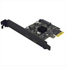 2Port PCIE Card PCI Express 3.0 X1 to Dual USB Expansion Power USB3.2 Gen2 10Gbps ASM3142 Chip for Desktop PC