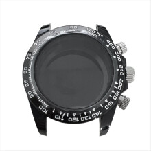 39MM Watch Case Sapphire Glass for Quartz VK63 Movement Cases Wearable Accessories-Black