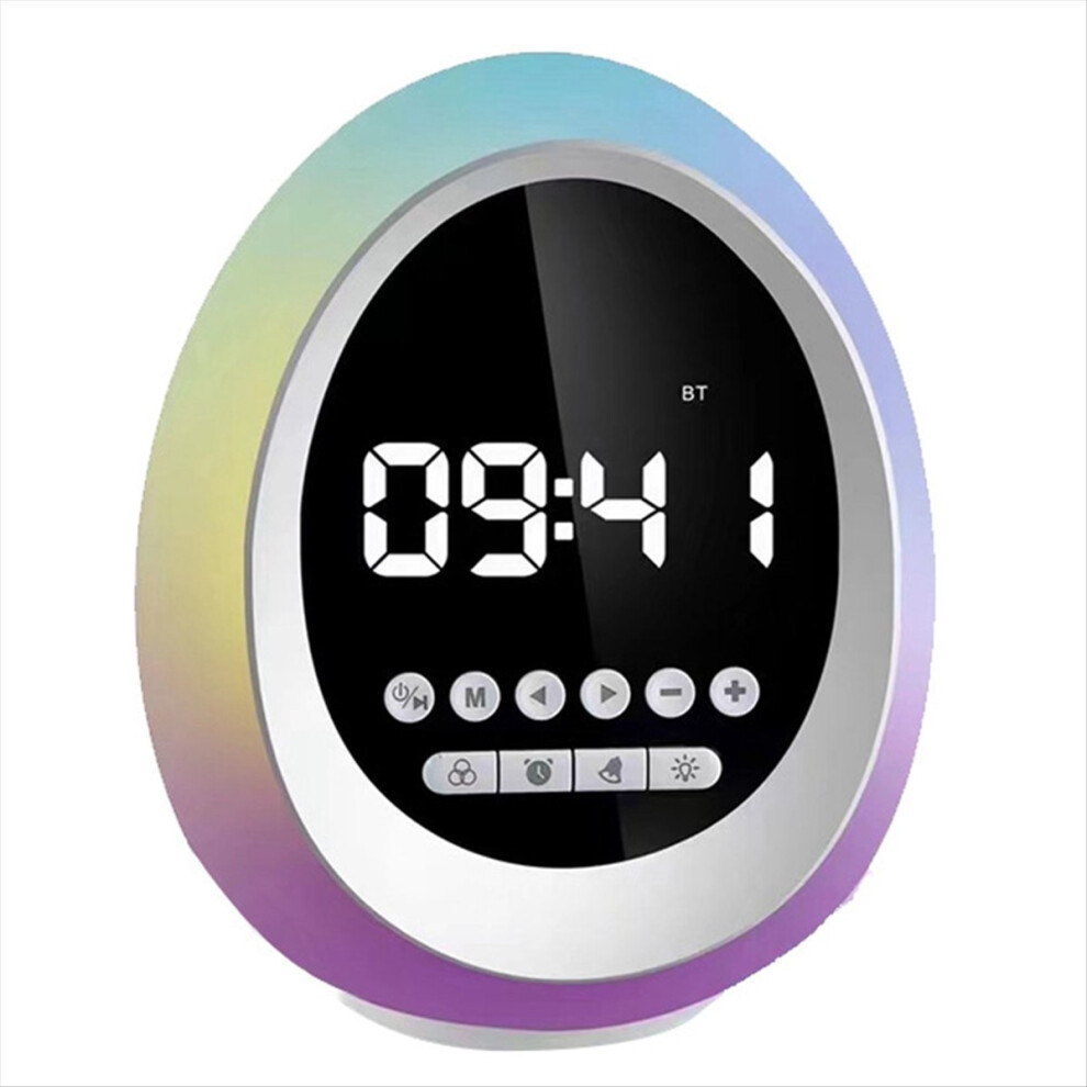 New Rgb Colorful Atmosphere Bluetooth Speaker Wireless Clock Alarm Gift Card Small Light 4854071712005