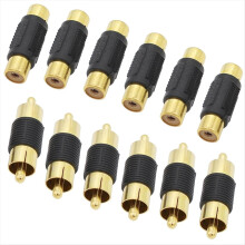 Adapter 6 Female to Couplers + Male Gold-Plated Adapters for Cable Extensions