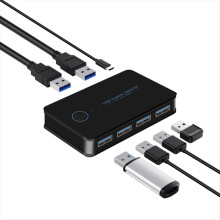 USB KVM Switch Shared Switcher 2 in 4 Out for Laptop PC Keyboard Mouse Printer Hub Adapter 3.0 Hot