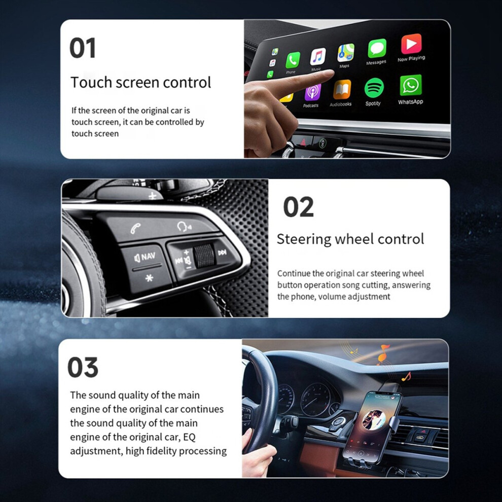 Photos - FM Transmitter Jehiatek 2 in 1 Wired to Wireless CarPlay Adapter Android Auto TV Box Mirrorlink Bluetooth 5.0 for Cars 