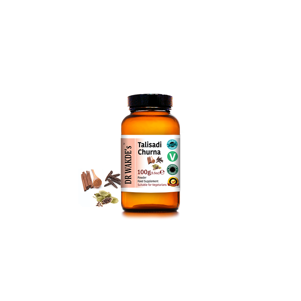 Dr Wakde's Black (100G /3.5Oz) Talisadi Churna Powder | Classical Ayurvedic Remedy For Respiratory Support* | Natural Spice Blend | Vegan & Plant-Based