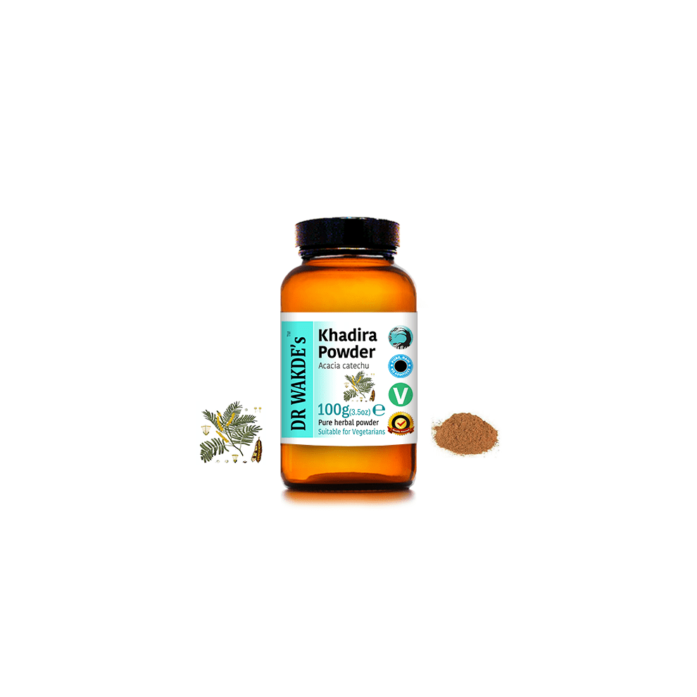 Dr Wakde's Black (100G /3.5Oz) Khadira Powder (Khaira | Acacia Catechu) | 100% Pure Ayurvedic Herb | Vegan, Plant-Based, All-Natural