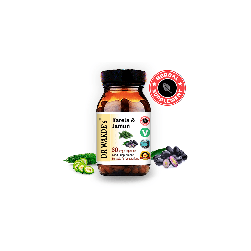 Dr Wakde's Karela & Jamun Capsules | 60 Veg Caps | Bitter Herbs | Promotes Sugar Metabolism* | Plant-Based Supplement | Vegan | All Natural