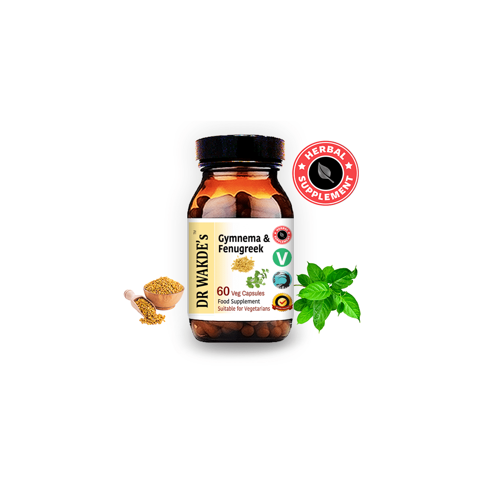 Dr Wakde's Gymnema & Fenugreek Capsules | 60 Veg Caps | Bitter Herbs | Promotes Sugar Metabolism* |Plant-Based Supplement | Vegan | All Natural