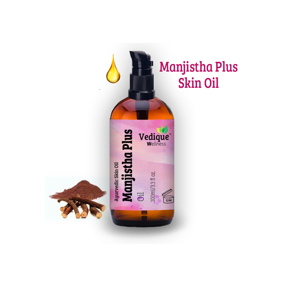 Vedique Remedies (500Ml / 16.9 Fl Oz) Dr Wakde's Manjistha Plus Oil | Ayurvedic Multi-Purpose Skin Oil | Healing, Detoxifying And Balancing | All Natural