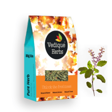 VEDIQUE HERBS Organic Tulsi (Holy basil | Ocimum sanctum) - 250 g (8.8 oz) | Raw, Crude, Dried | T-Cut | Premium Grade