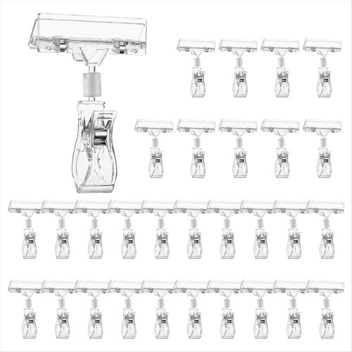 30PCS Clear Sign Clips for Display, Sign Holder Clips 1