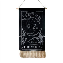 Printed Tassel Tapestry Decorative Hanging Background Wall Cloth, B