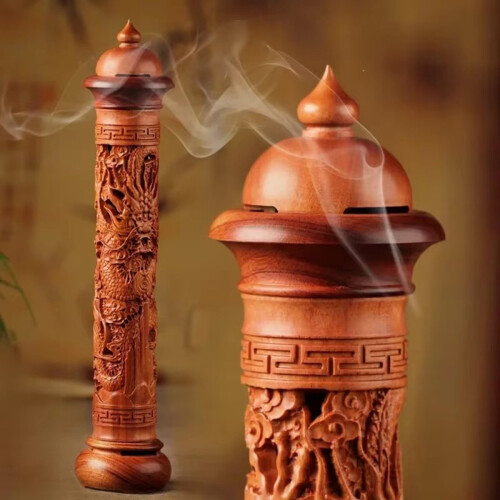 Vertical Redwood Solid Wood Burner 2