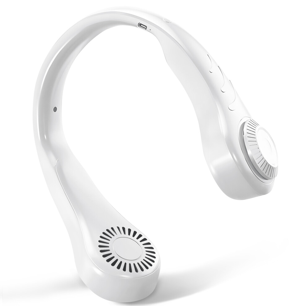 Portable Leafless Hanging Neck Fan,360 Degree Lazy Neckband Fan,White-image-OPC-PMGDVN8-NEW