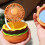 Mini Rechargeable Fan 500mAh Burger Shape Multifunction Desk Fan,B 6
