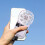 Handheld Mini Fan with Adjustable Speed and 1200mAh Battery White 6