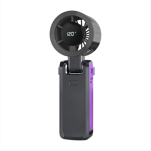 Handheld Infinitely Variable Speed Folding Fan 120 Wind Speeds Grey 1