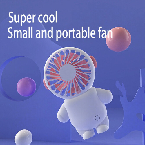 USB Charging Small Fan Portable Blue Astronaut Mini Fan Blue 2