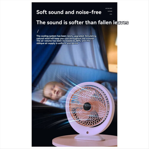 Small Fan Desktop USB Fan Home Dormitory High Wind Power Black 2