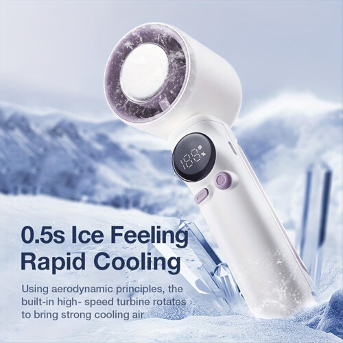 Handheld Turbo Fan 4000mAh USB Rechargeable White 2