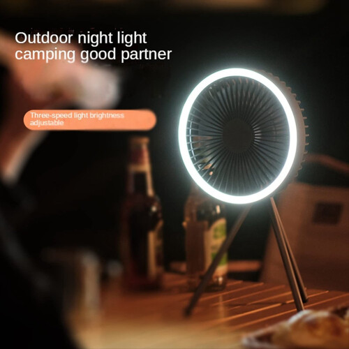 10000mAh Camping Fan Rechargeable Table Fan Light Gray 2
