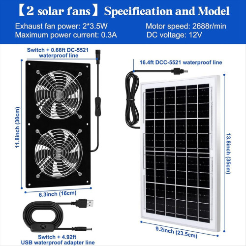 Solar Exhaust Fans & Powered Fan with 15W Panel 2