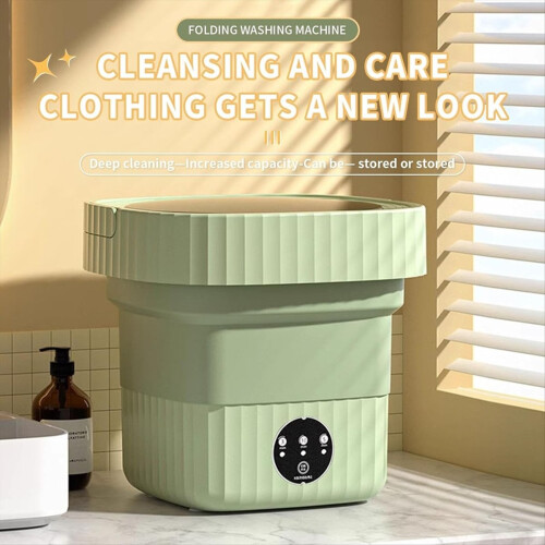 6L Mini Washer with Drain Basket Foldable for Apartment A EU Plug 2