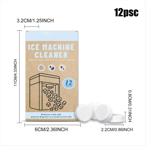 Ice Maker Cleaner Tablets 12Pieces Cleaning Tablets Powerful Descaler 2