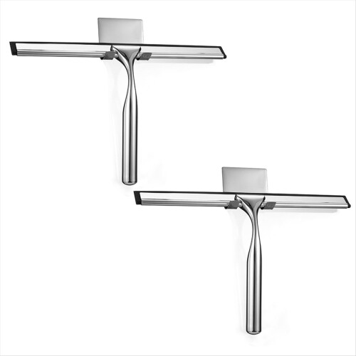 2-pack multi-purpose shower scrapers
Squeegees with adhesive hook
Stainless steel wiper 1