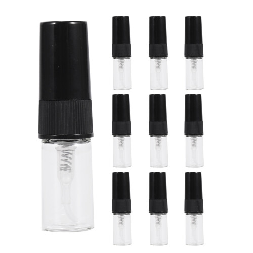 10 st mini bärbara parfymflaskor i glas i reseformat (2 ml)
