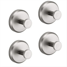 No-Drill Hooks Shower Hooks Glass Door Wall 304 Clothes Hook,Silver