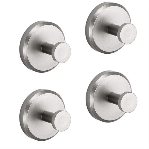 No-Drill Hooks Shower Hooks Glass Door Wall 304 Clothes Hook,Silver
