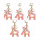R type letter pendant pink cute initial keychain butterfly keychain 1