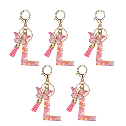 L type letter keychain cute initial letter keychain handle pendant 1