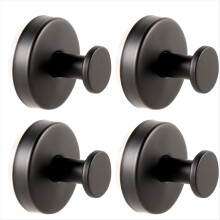 Stainless Steel Suction Cup Clothes Hook Kitchen Bathroom Black
