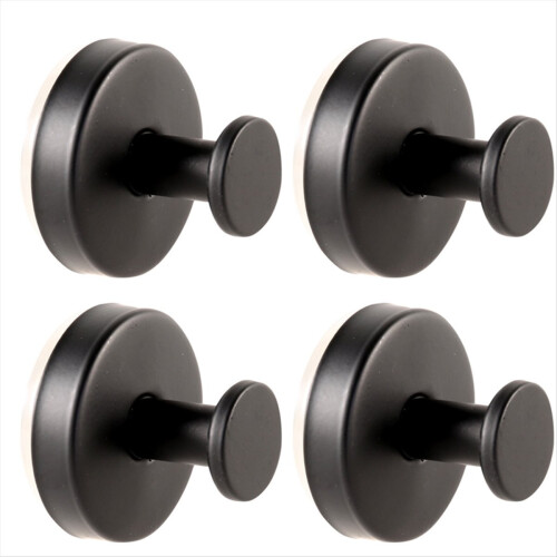 Stainless Steel Suction Cup Clothes Hook Kitchen Bathroom Black 1