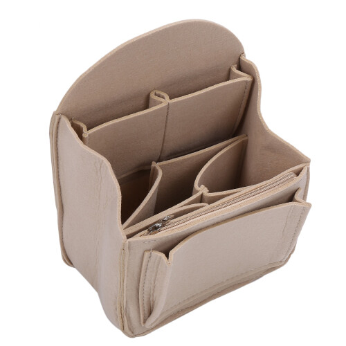 Felt Backpack Insert Storage Bag Men Women Shoulder Tote(Dark Khaki) 2