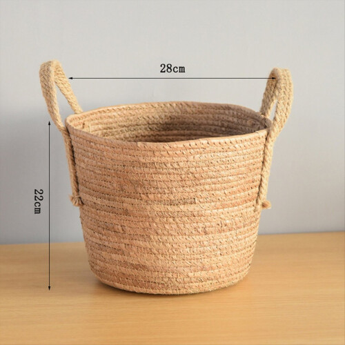 Woven Handheld Flower Baskets Rattan Plant Pots Storage Baskets A 2