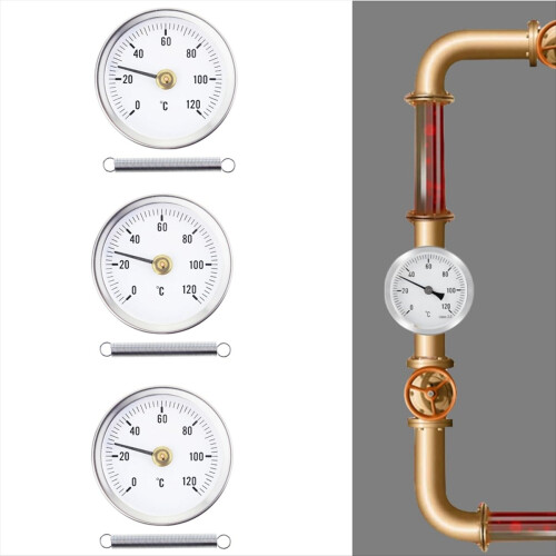 3pcs Stainless Steel Contact Pipe Thermometer 2